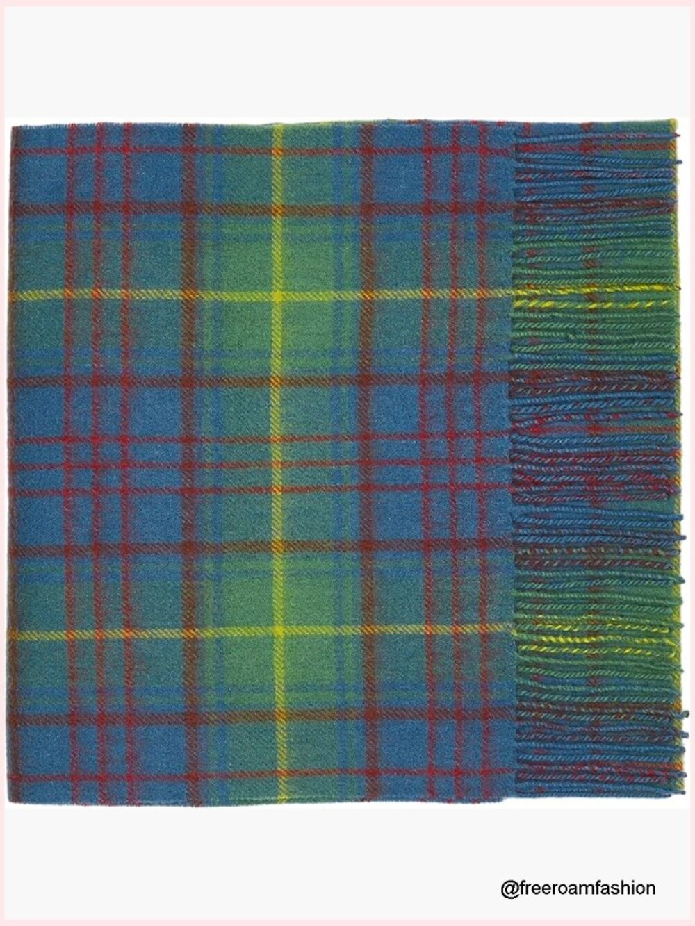 Luxury Lambswool Tartan Plaid Scarf 100% Cashmere
